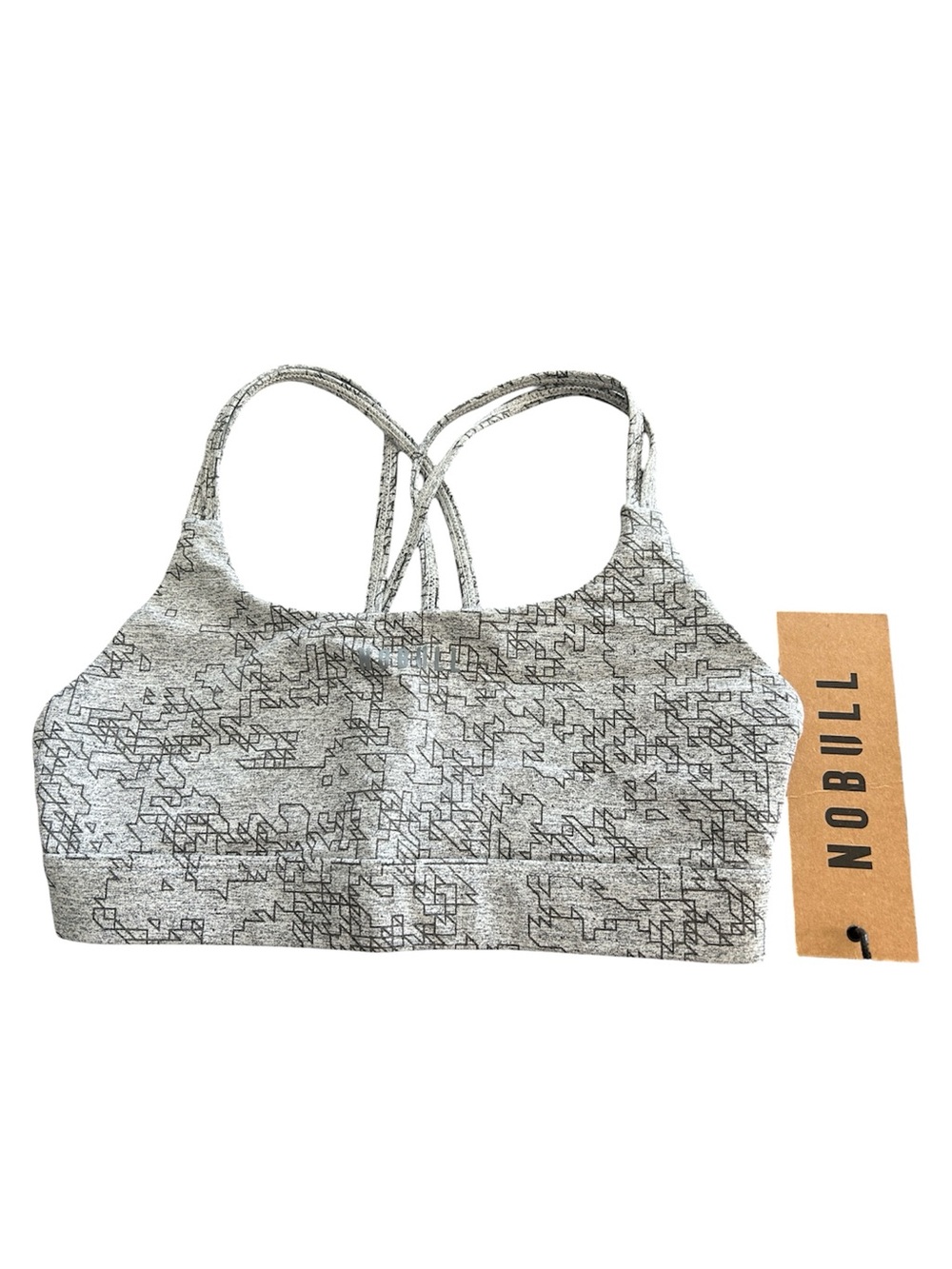 NOBULL White Heathered Strappy Back Sports Bra Size M NWT
